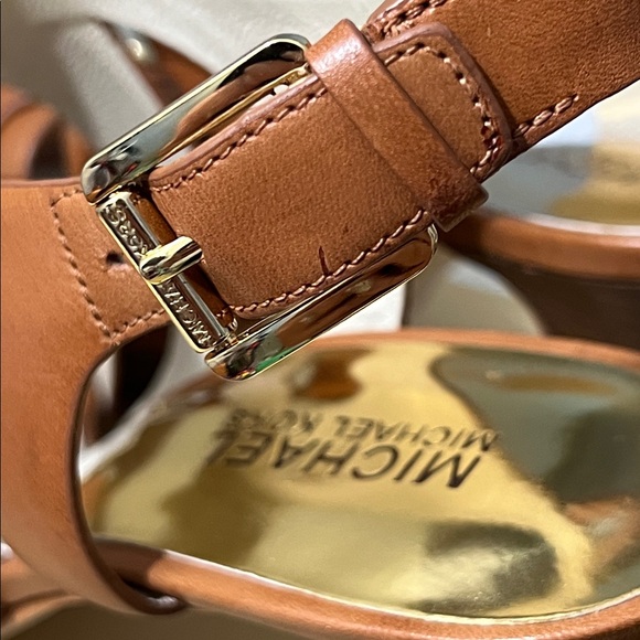 NIB Michael Kors Luggage Candace Platform Sandals - Picture 13 of 16